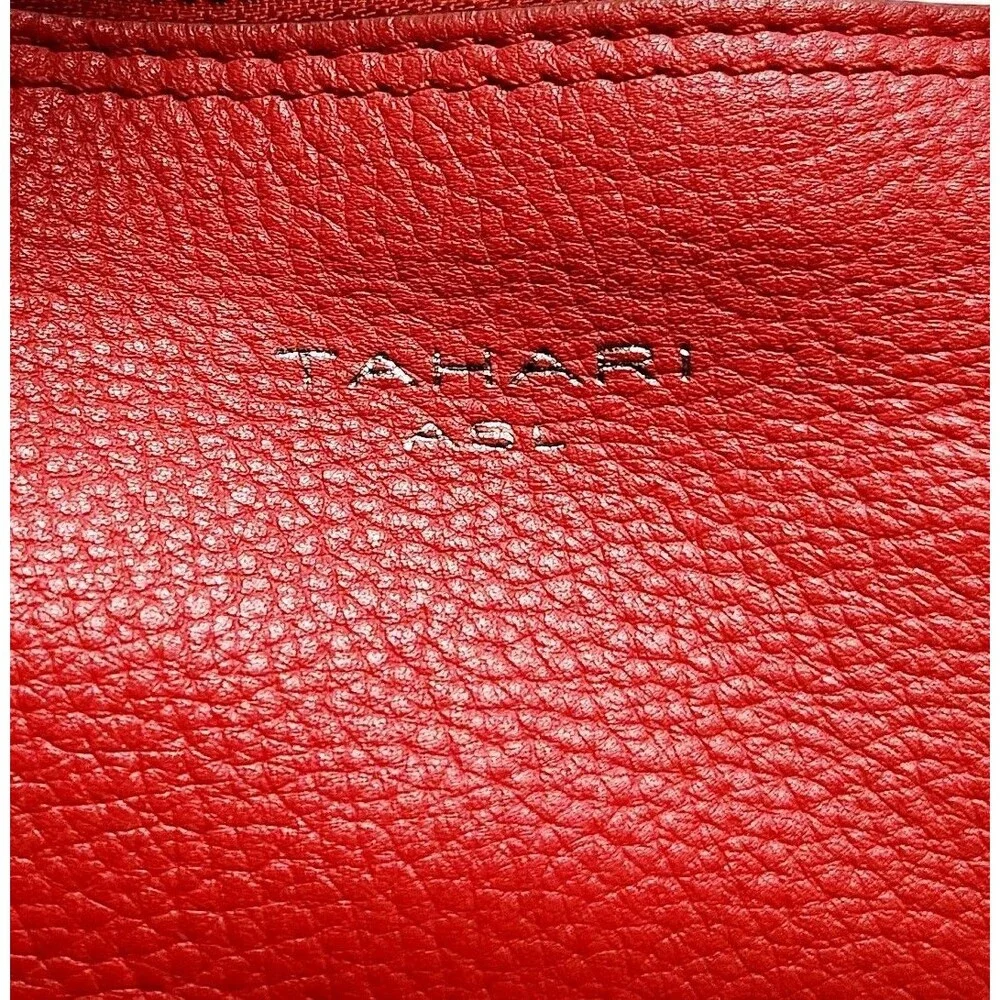 TAHARI ALS Leather Shoulder Bag Hobo With Tassel - Picture 3 of 13